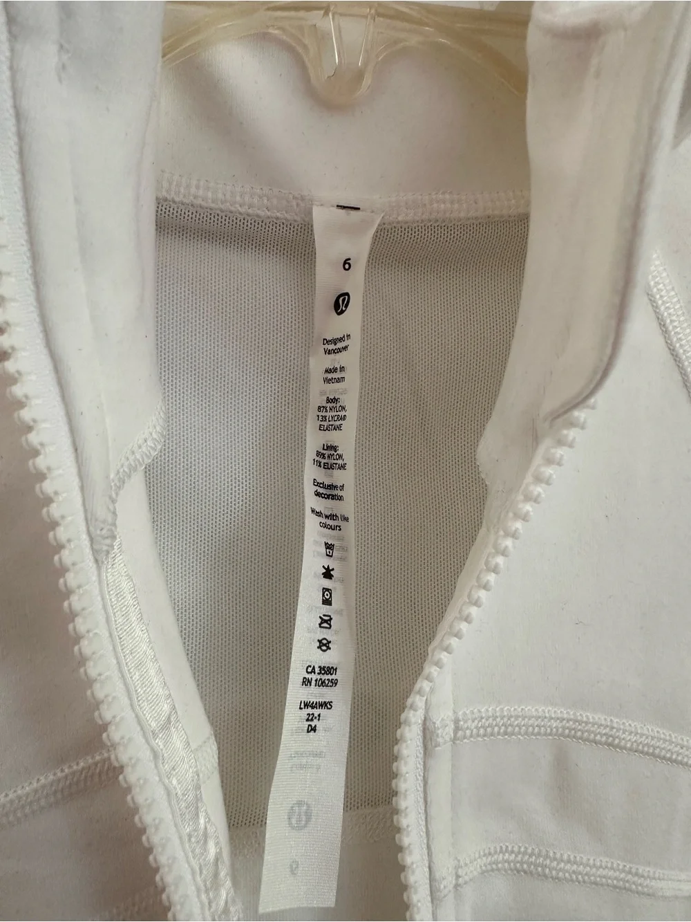 NWT - Lululemon athletica Define Luon White Zip-Up Jacket - Women